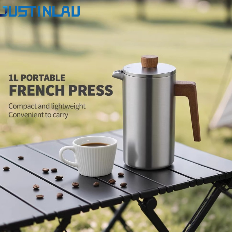 Coffee Tea Maker - JUSTINLAU 1000ml Stainless Steel French Press