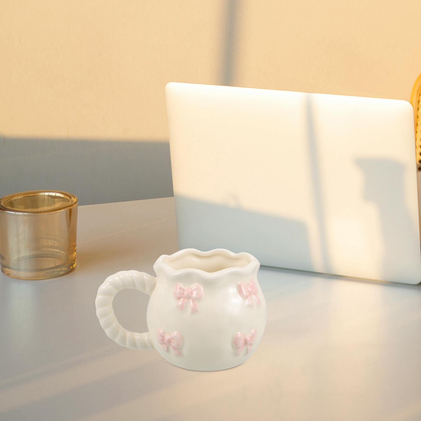 Unique 3D Bowknot Ceramic Mug  - Morning Tea Coffee recension och pris