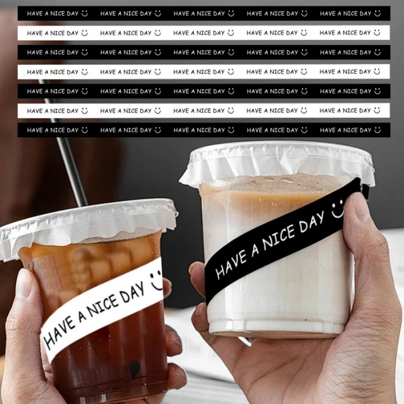 100Pcs HAVE A NICE DAY Smile F - Coffee Tea Paper Cups recension och pris