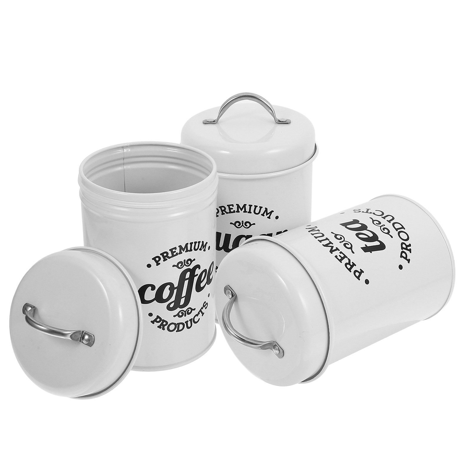 Sealed Iron Canister Set Elega - Coffee Tea Sugar Canister Set recension och pris