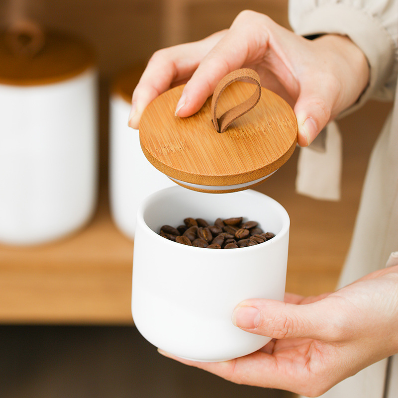 Nordic Ceramic Storage Jar Mat - Coffee Tea Sugar Canister Set recension och pris