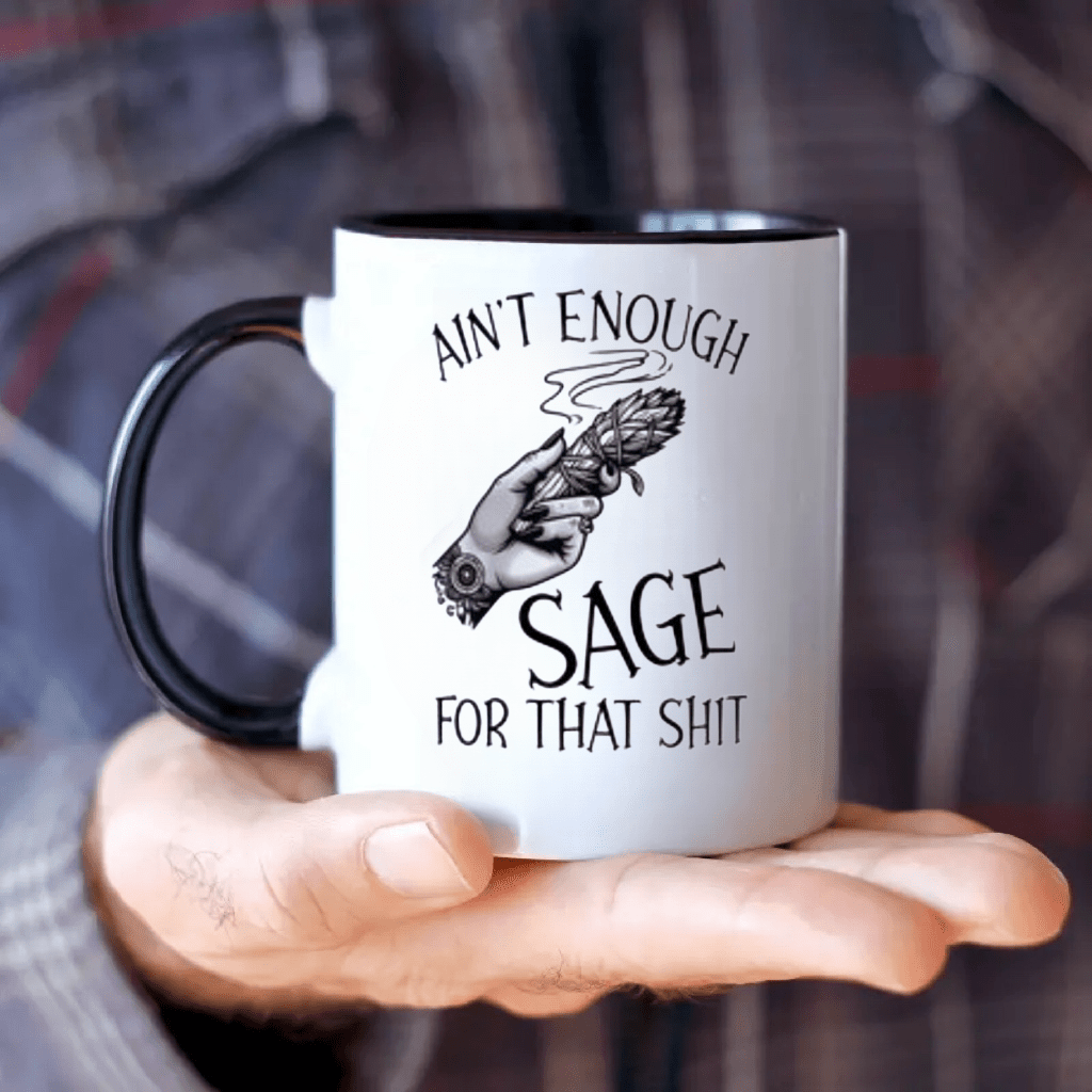 Ceramic Ain T Enough Sage Mug  - Coffee Or Tea Please recension och pris