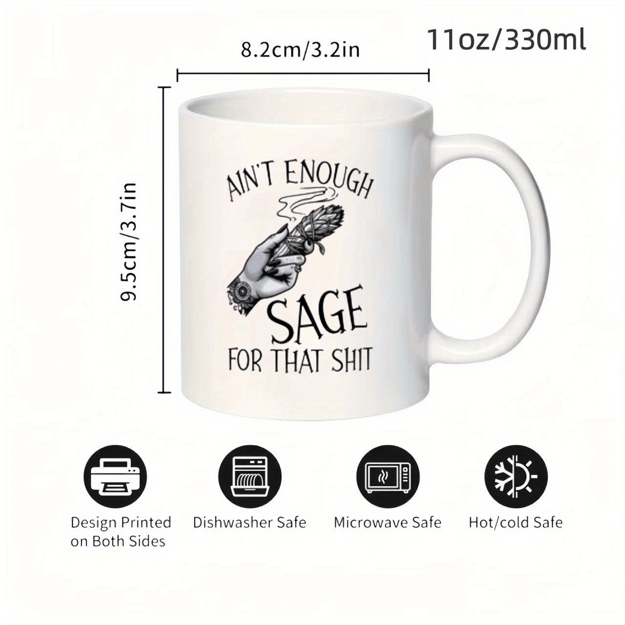 Ceramic Ain T Enough Sage Mug  - Coffee Or Tea Please recension och pris