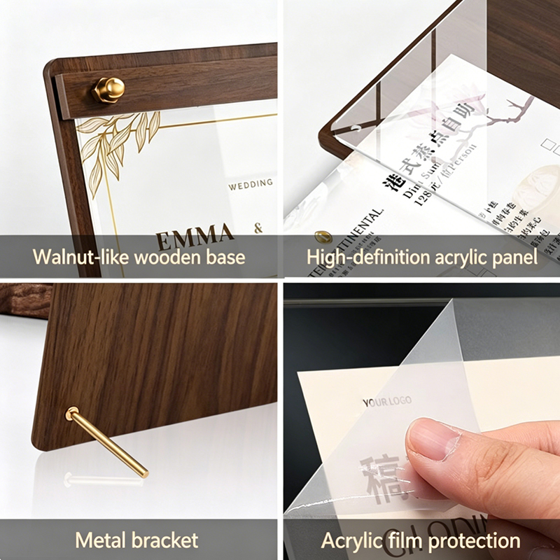 Custom A4/A5 Acrylic Wood Grai - Coffee Tea Display recension och pris