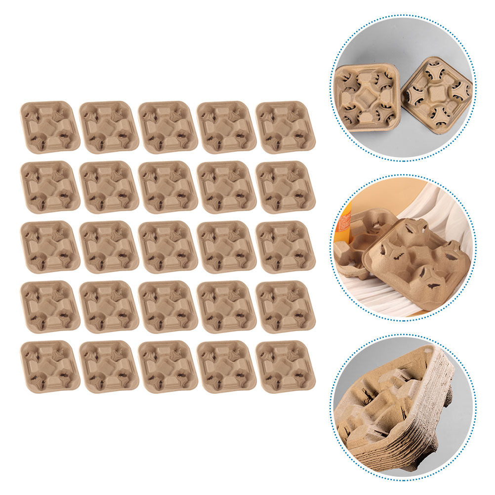 25Pcs Four Cup Paper Pulp Hold - Coffee Tea Paper Cups recension och pris