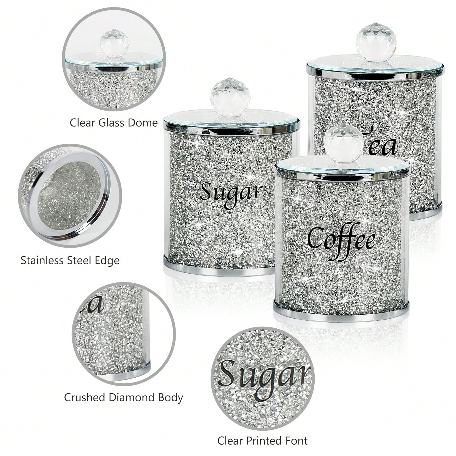 Coffee Sugar Tea Canister Set  - Coffee Tea Sugar Canister Set recension och pris
