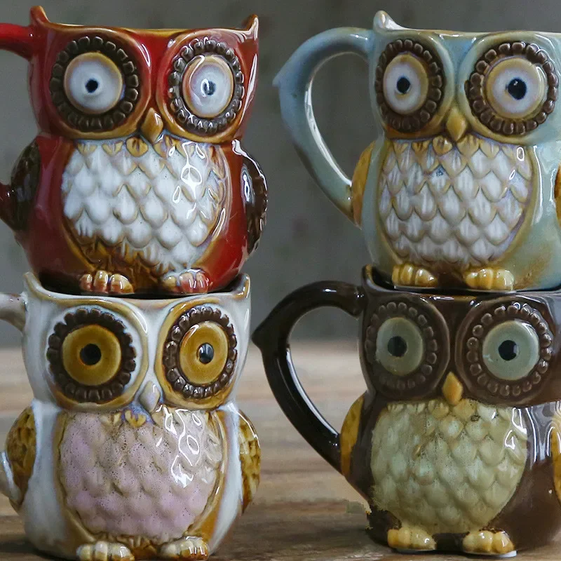 Cute Owl Cartoon Coffee Drinkw - Morning Tea Coffee recension och pris