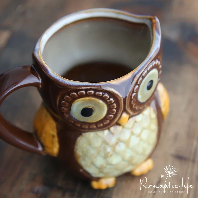 Cute Owl Cartoon Coffee Drinkw - Morning Tea Coffee recension och pris