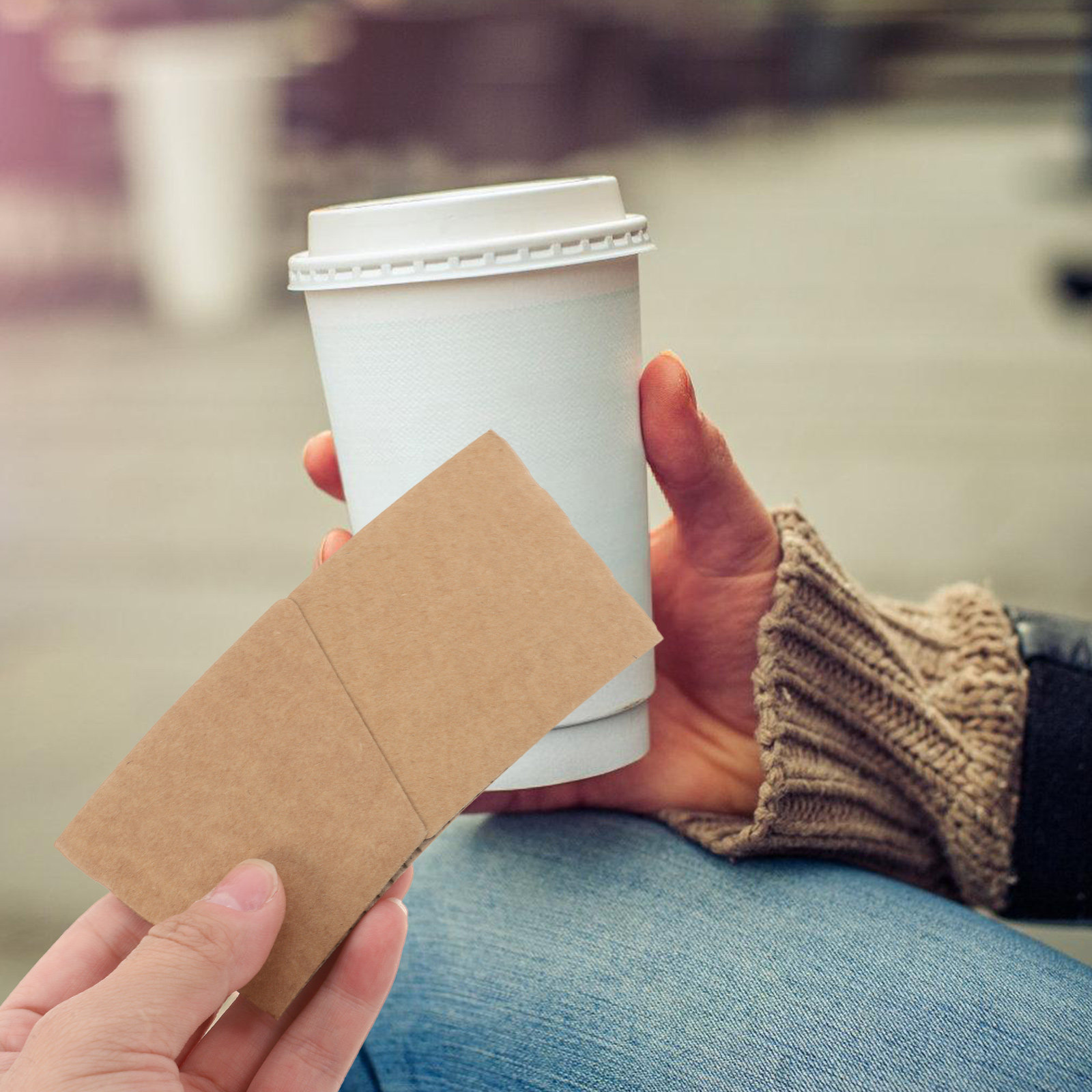 100Pcs Kraft Paper Cup Sleeves - Coffee Tea Paper Cups recension och pris