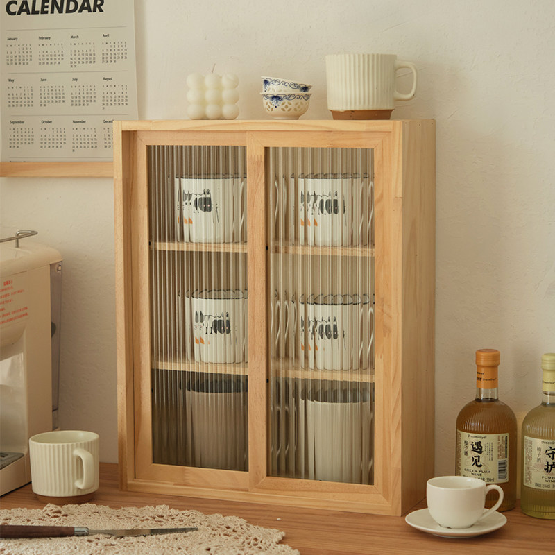 Solid Wood Desktop Storage Box - Coffee Tea Display recension och pris