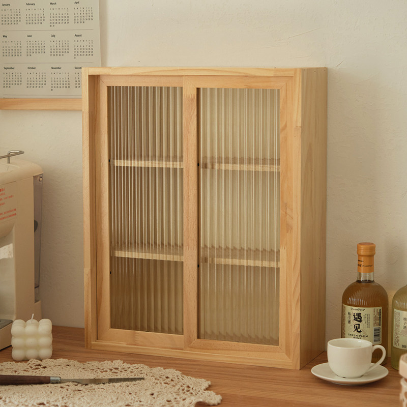 Solid Wood Desktop Storage Box - Coffee Tea Display recension och pris