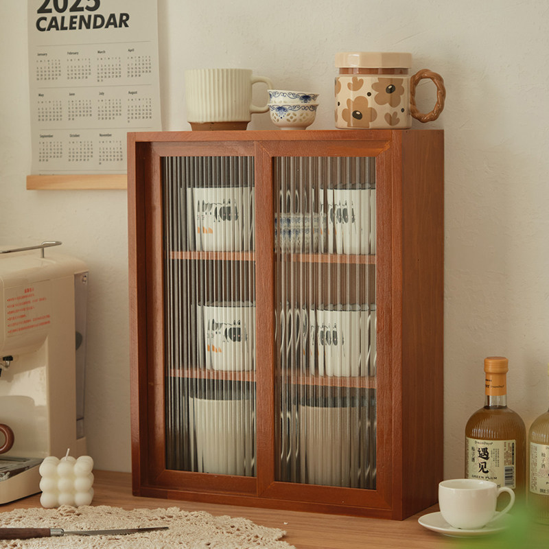 Solid Wood Desktop Storage Box - Coffee Tea Display recension och pris