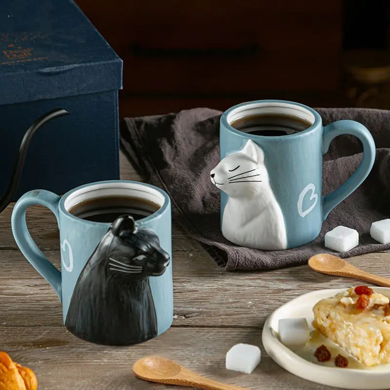 1pcs Kiss Cat Ceramic Mugs for - Morning Tea Coffee recension och pris