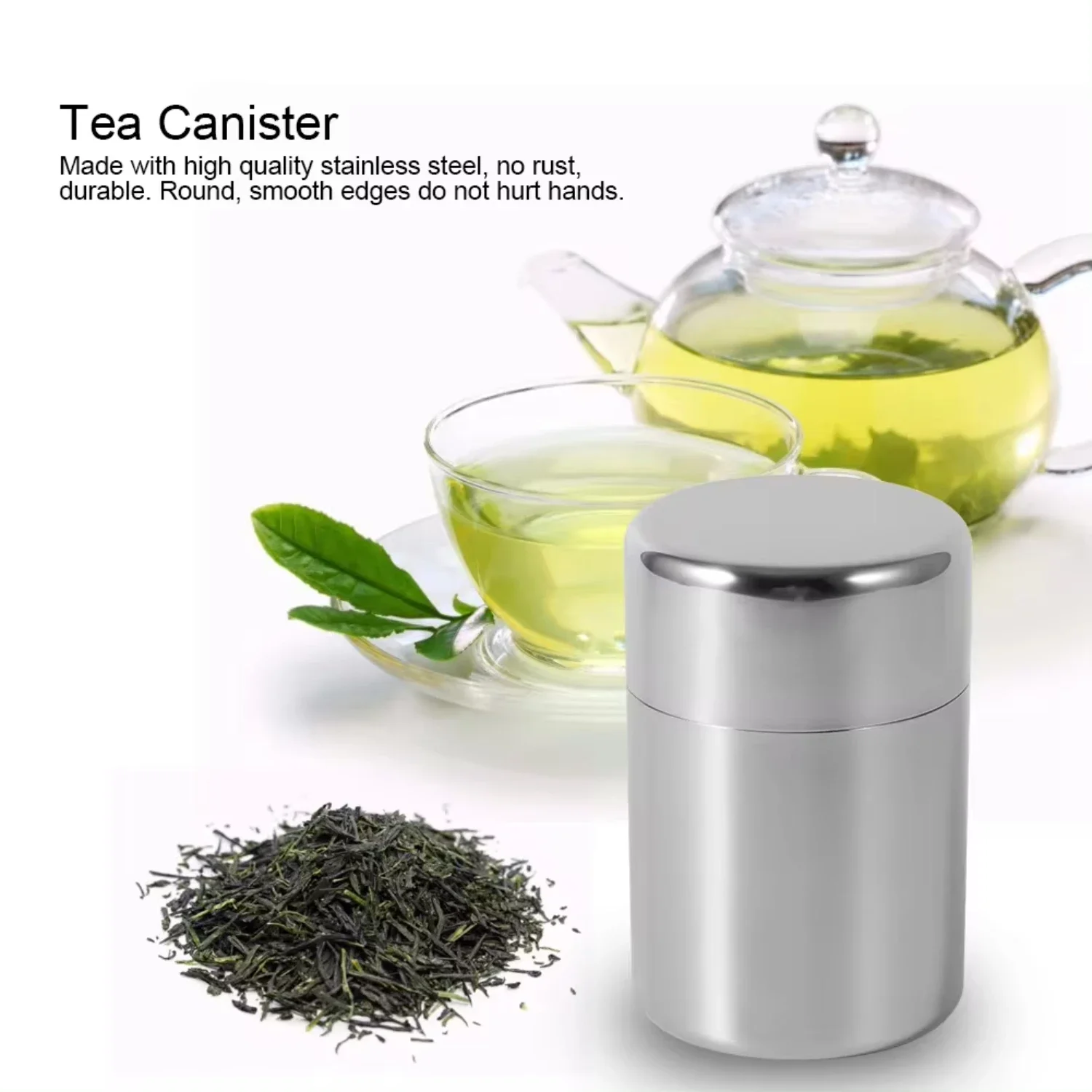 Stainless Steel Tea Leaf Tins  - Coffee Tea Sugar Canister Set recension och pris